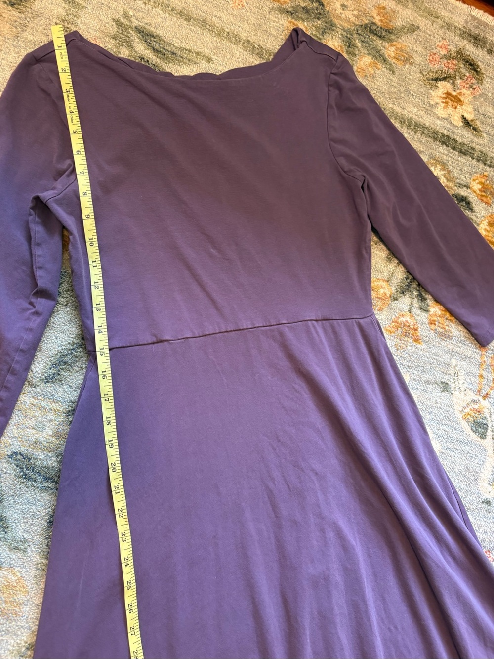 Pact Organic Cotton Twist Back Midi Dress L Pockets Sustainable - Picture 3 of 7